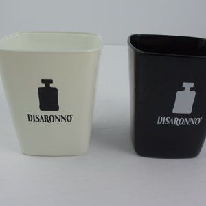 Pair of Disaronno Amaretto Square 8 oz Cocktail Glasses Black & White